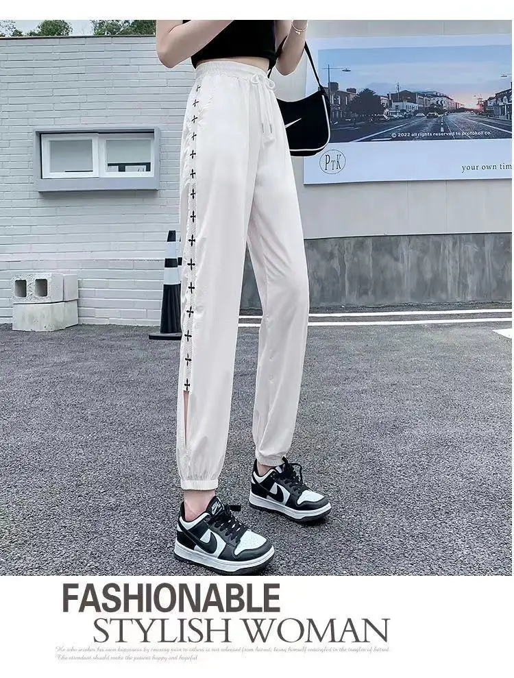 Women Ice Silk Harem Pants Black Slime Style — feature 13