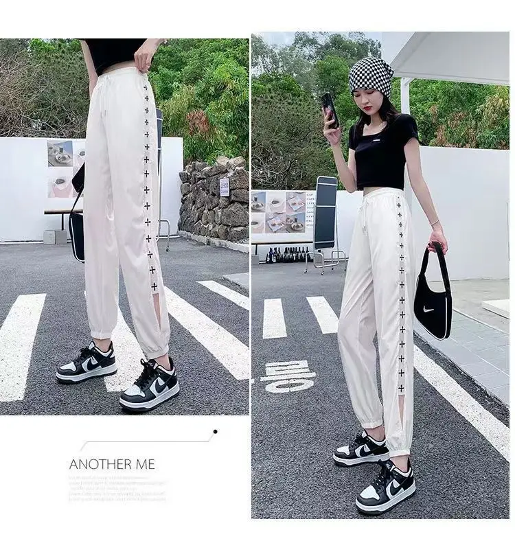 Women Ice Silk Harem Pants Black Slime Style — feature 14