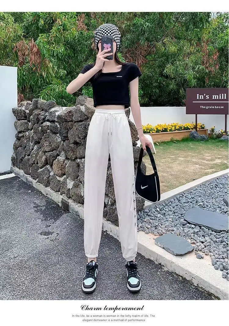 Women Ice Silk Harem Pants Black Slime Style — feature 15