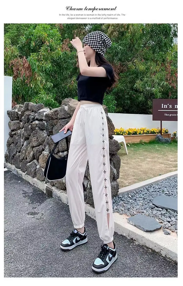 Women Ice Silk Harem Pants Black Slime Style — feature 18