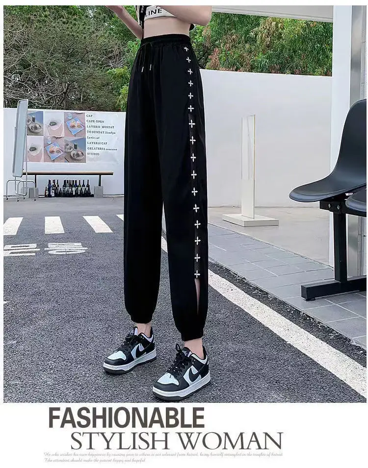 Women Ice Silk Harem Pants Black Slime Style — feature 21