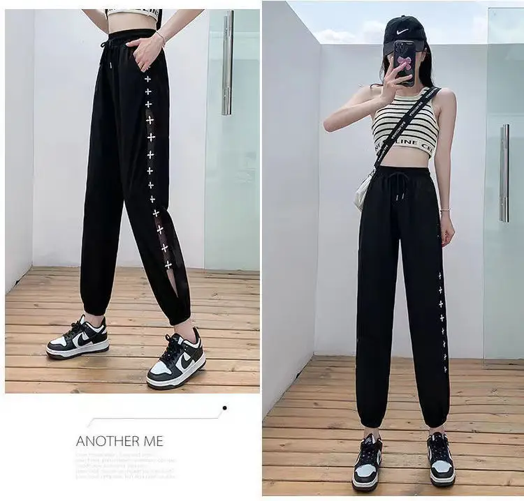 Women Ice Silk Harem Pants Black Slime Style — feature 22