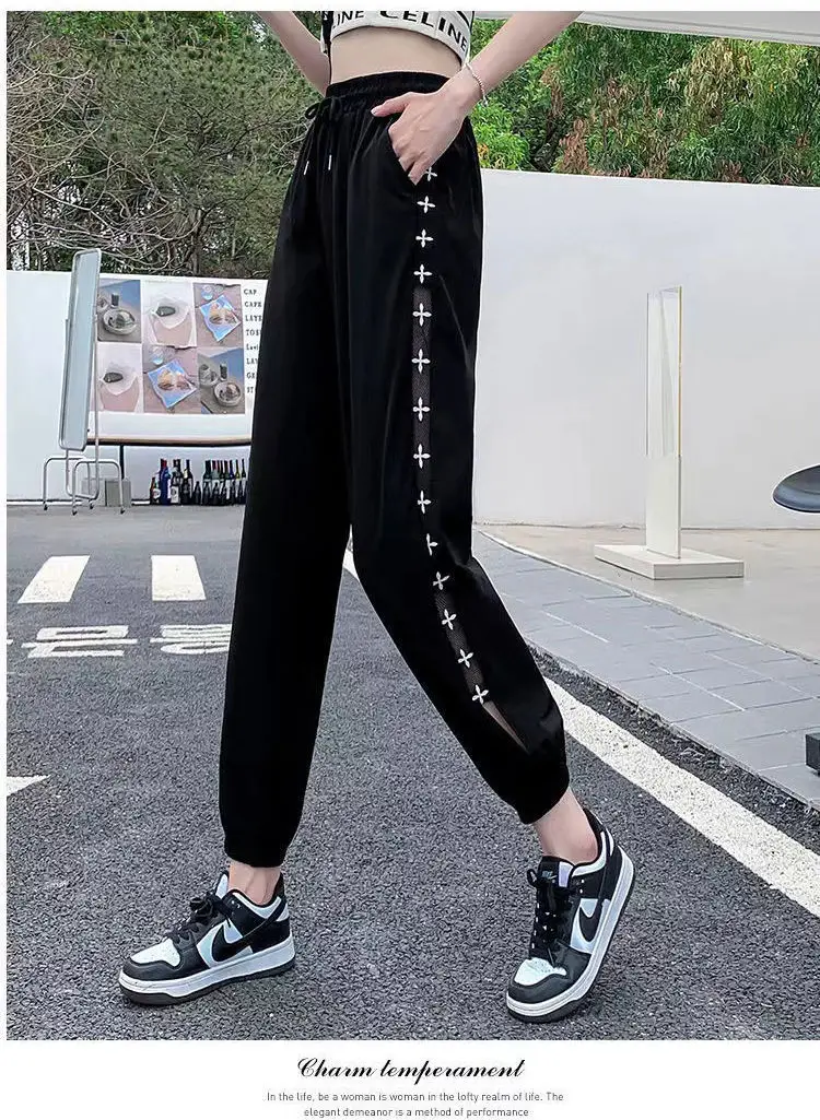 Women Ice Silk Harem Pants Black Slime Style — feature 23