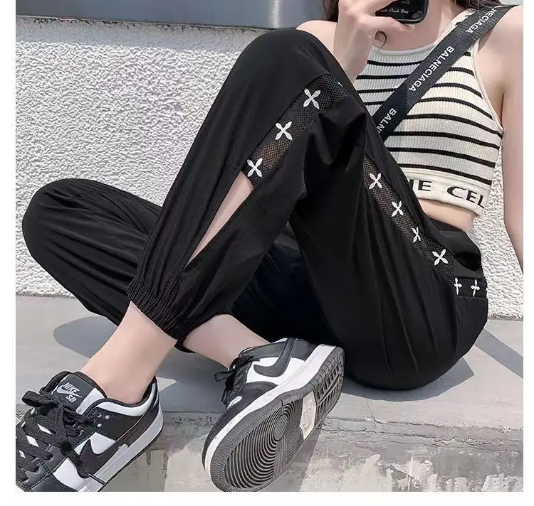 Women Ice Silk Harem Pants Black Slime Style — feature 24