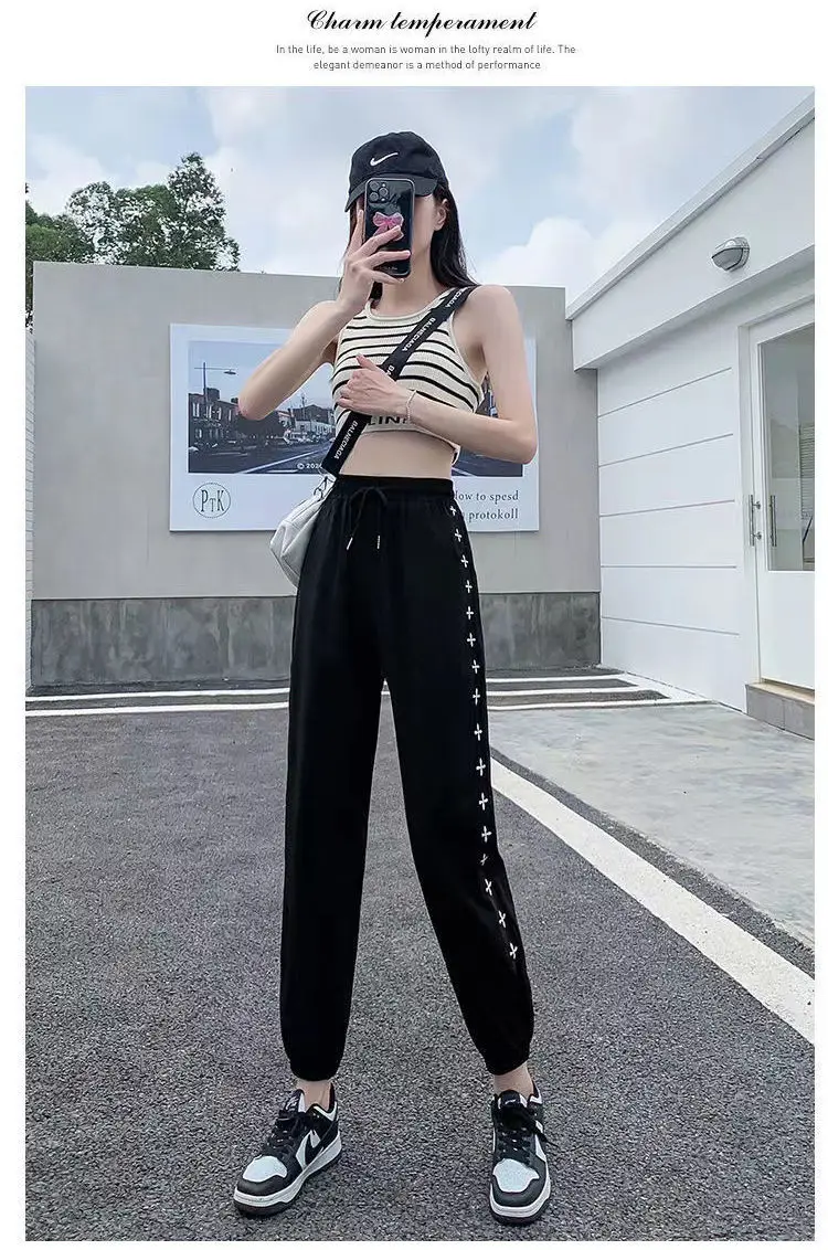 Women Ice Silk Harem Pants Black Slime Style — feature 26