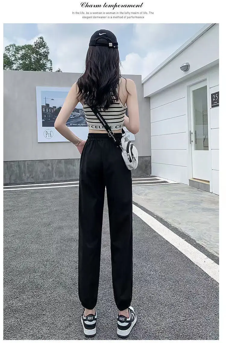 Women Ice Silk Harem Pants Black Slime Style — feature 28