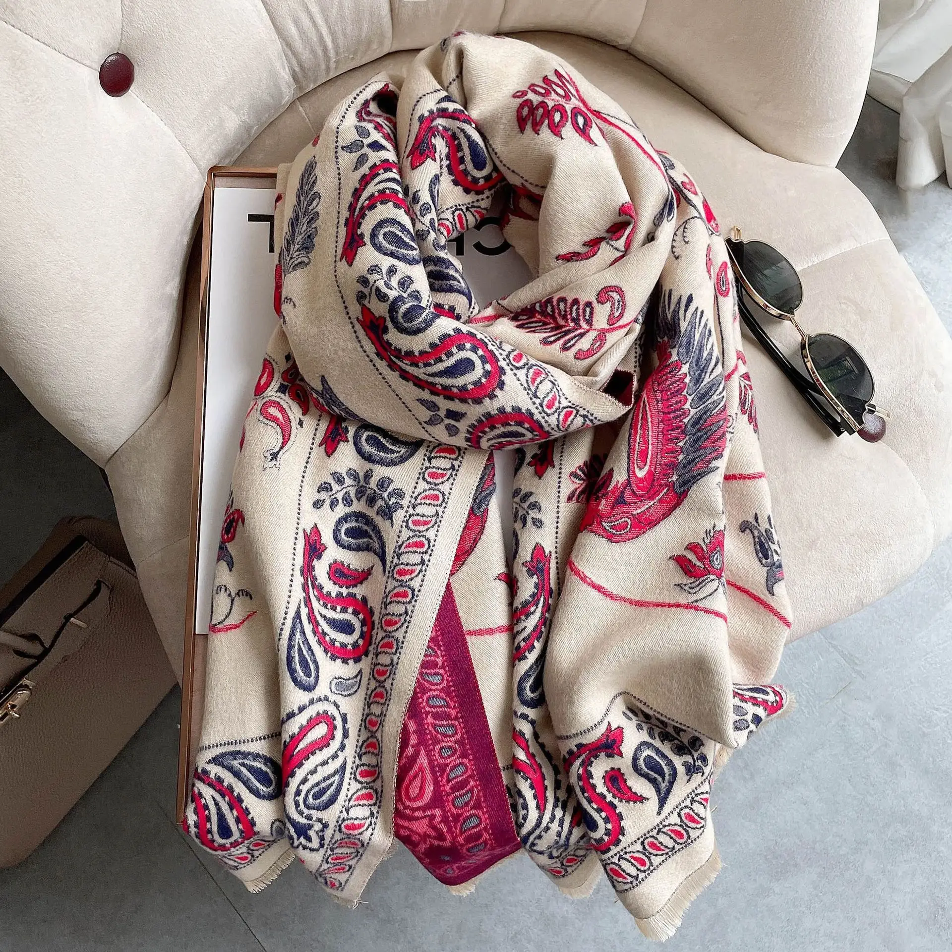 Imitation Cashmere Scarf Warm All Match Jacquard 2022 - Image 8