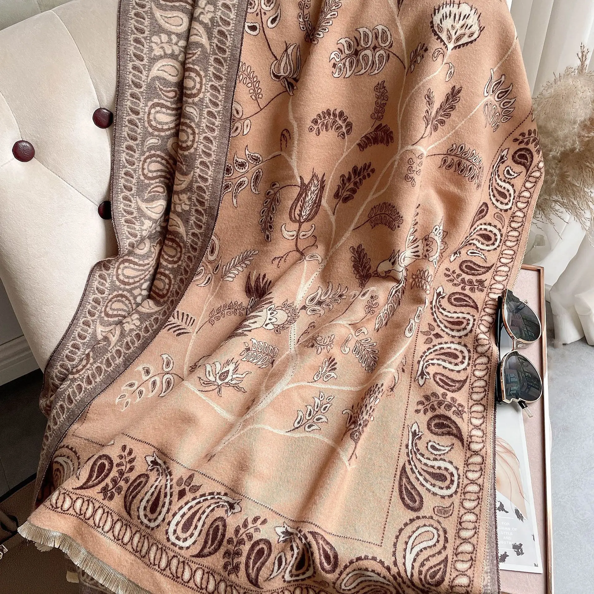 Imitation Cashmere Scarf Warm All Match Jacquard 2022 - Image 4