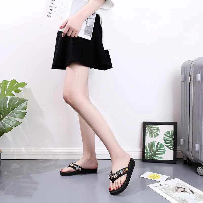 Women Rhinestone High Heel Sandals 2023 Black White