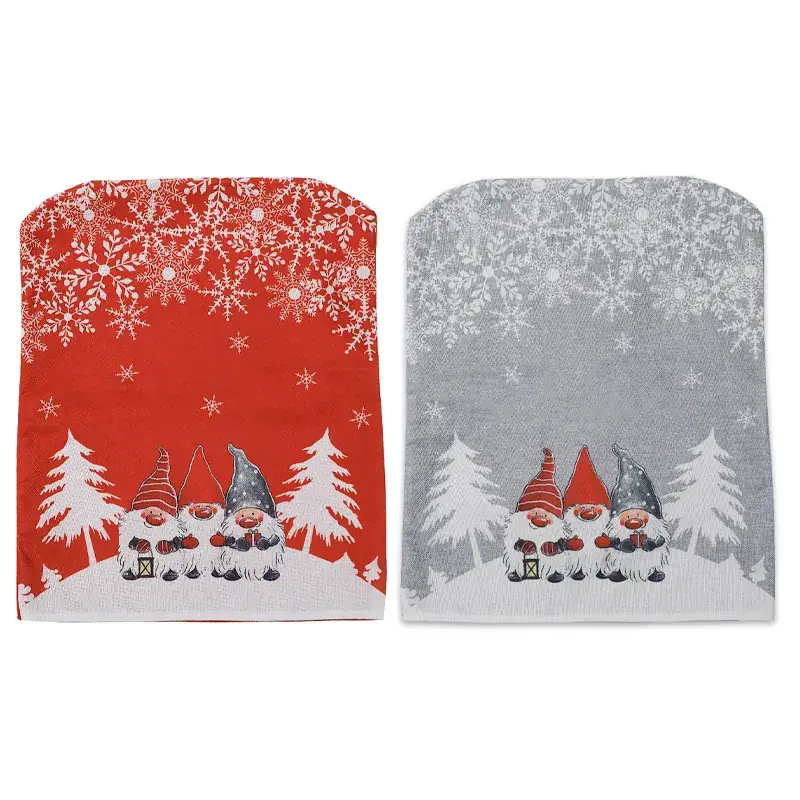 Christmas Table Chair Cover Red Snowman Design - Image 6