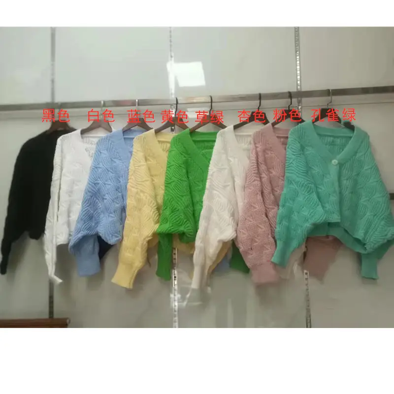 Women Pink Knitted V-Neck Cardigan Coat 2023 - Image 2
