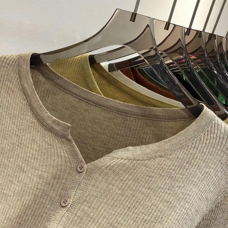 V-Neck Long Sleeve Knit Cardigan Women Spring — feature 35