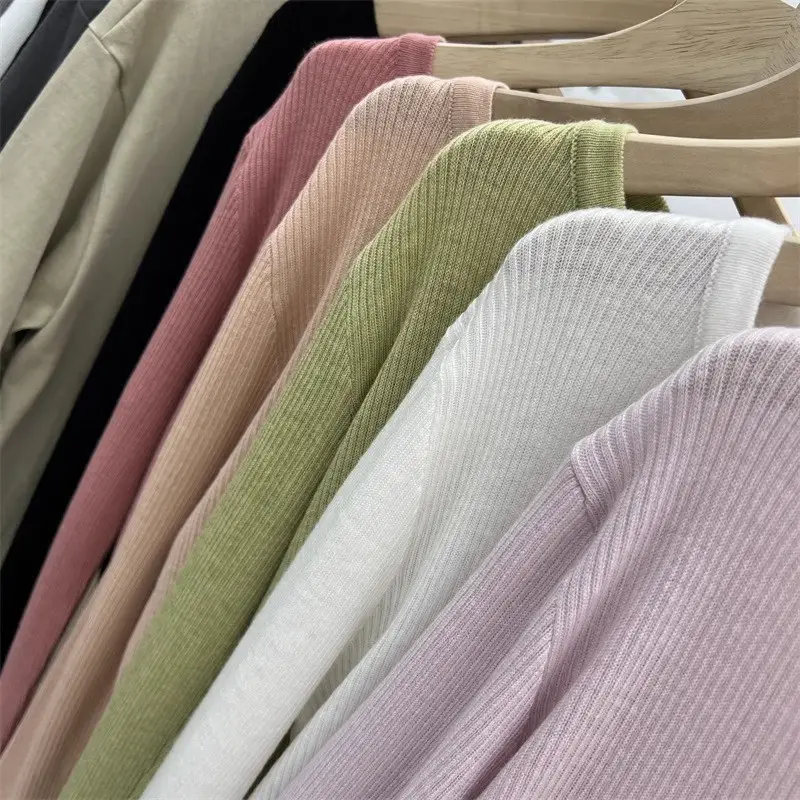 V-Neck Long Sleeve Knit Cardigan Women Spring — feature 42