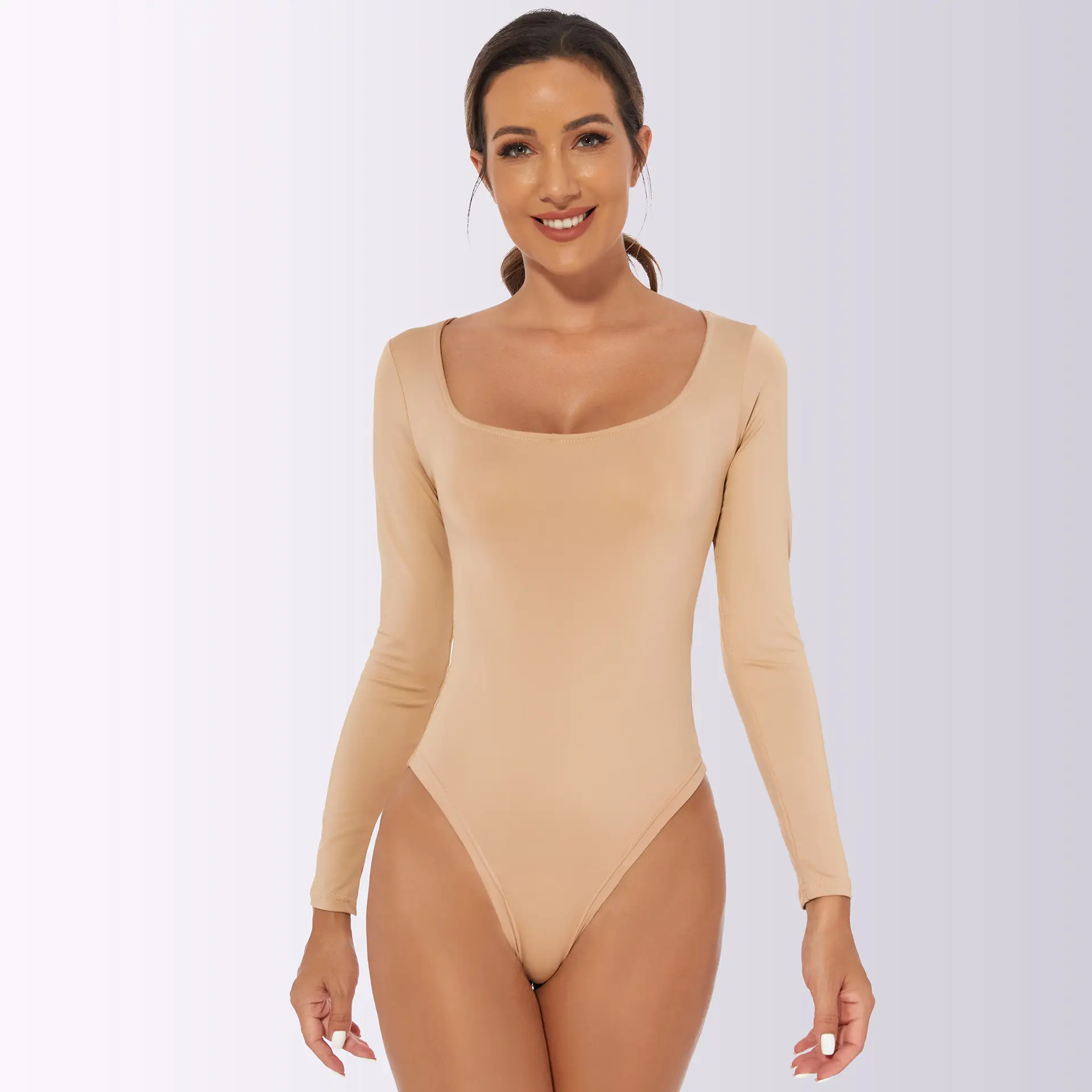 Black Long-Sleeve Women's Slim Fit Jumpsuit — feature 15
