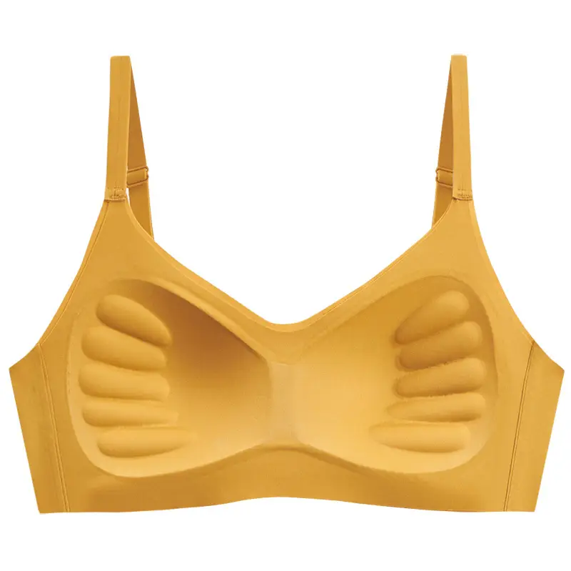 One-piece Fixed Cup Seamless Sling Underwear Women's Small Chest Push-up One-piece Adjustable Rimless Bra Bra