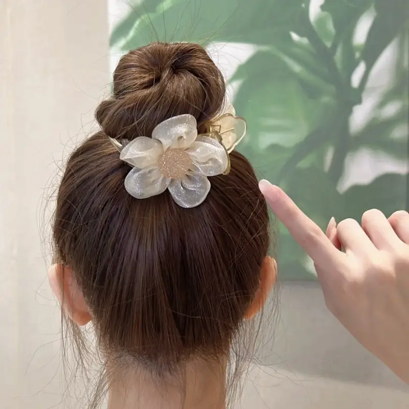 Mesh Sunflower Hair Clip with High Grip & Elegant Design - Image 7