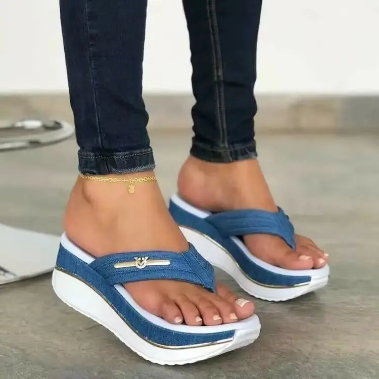 Women Red Wedge Sandals Summer European American New Arrival