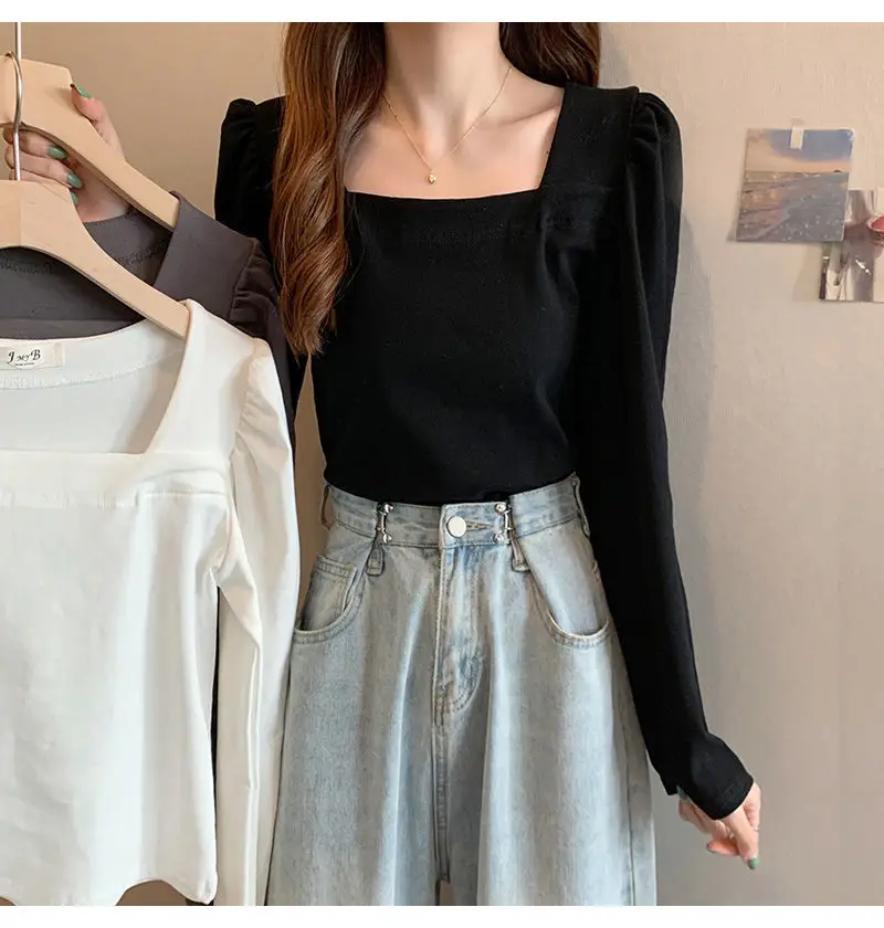 Women French Style Long Sleeve T-Shirt White 2022 — feature 10