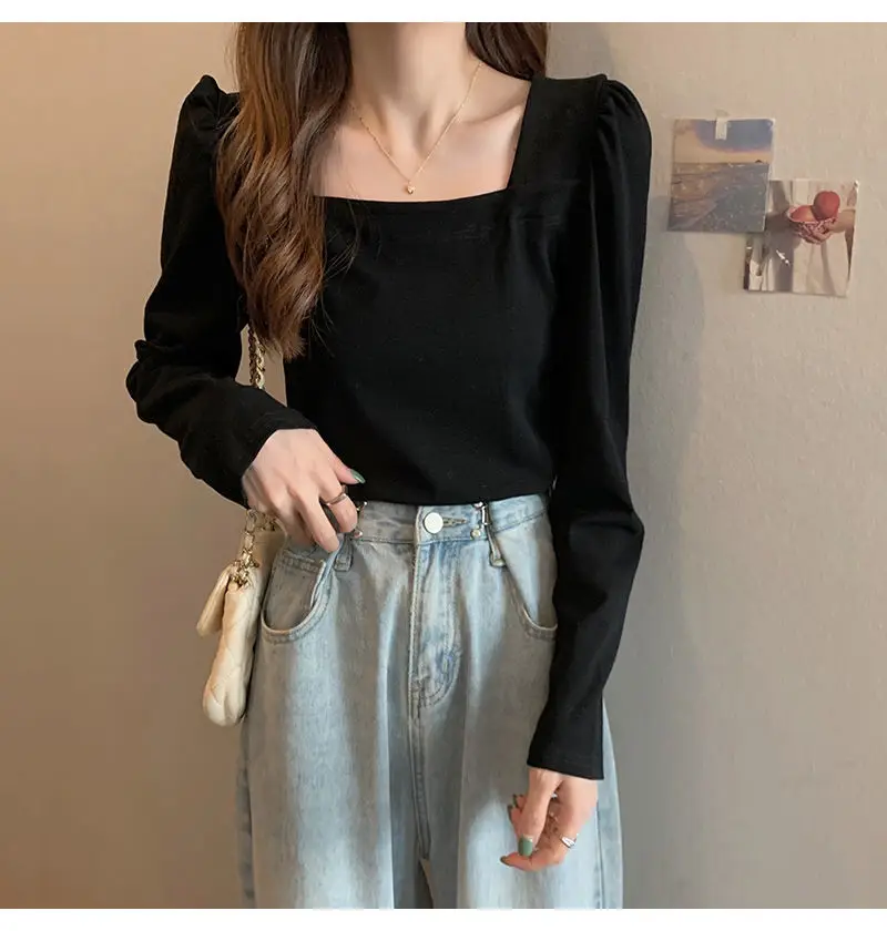 Women French Style Long Sleeve T-Shirt White 2022 — feature 11