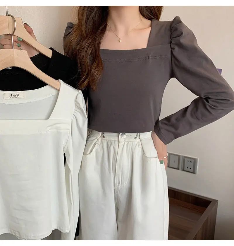 Women French Style Long Sleeve T-Shirt White 2022 — feature 12