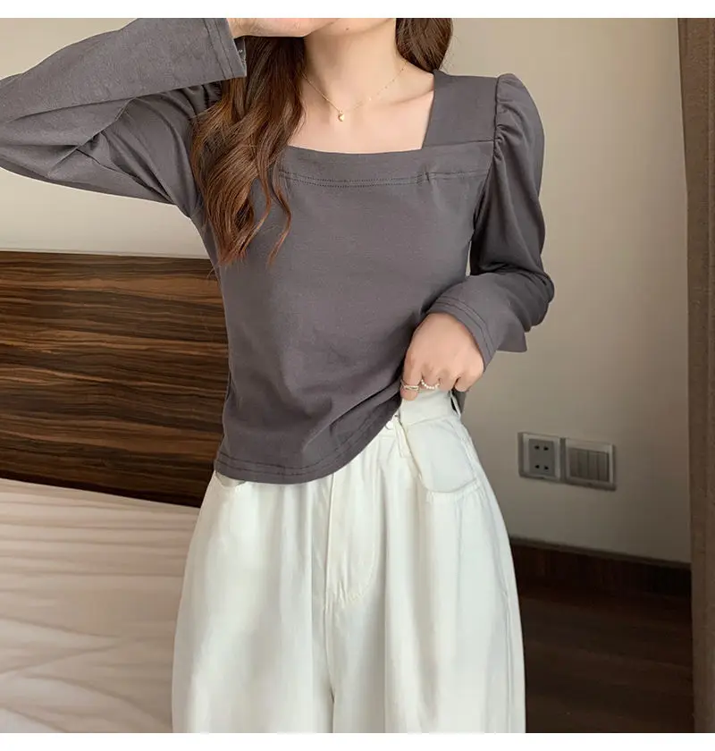 Women French Style Long Sleeve T-Shirt White 2022 — feature 14