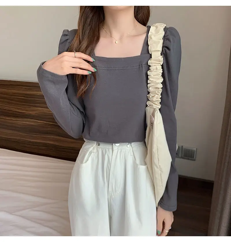 Women French Style Long Sleeve T-Shirt White 2022 — feature 15