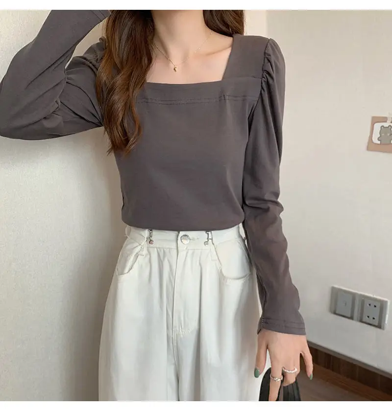 Women French Style Long Sleeve T-Shirt White 2022 — feature 16