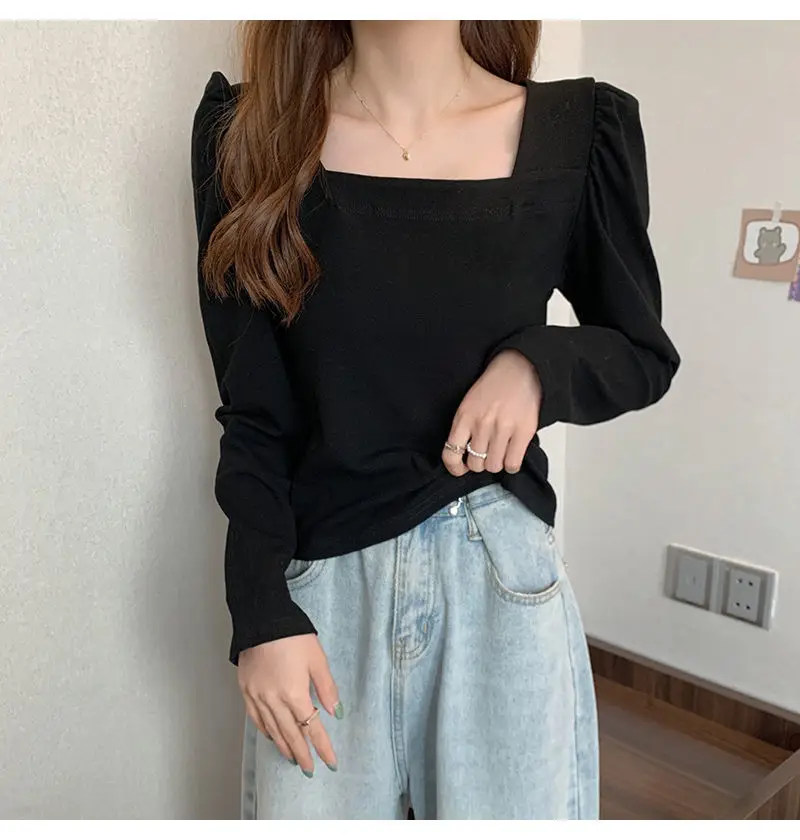 Women French Style Long Sleeve T-Shirt White 2022 — feature 4