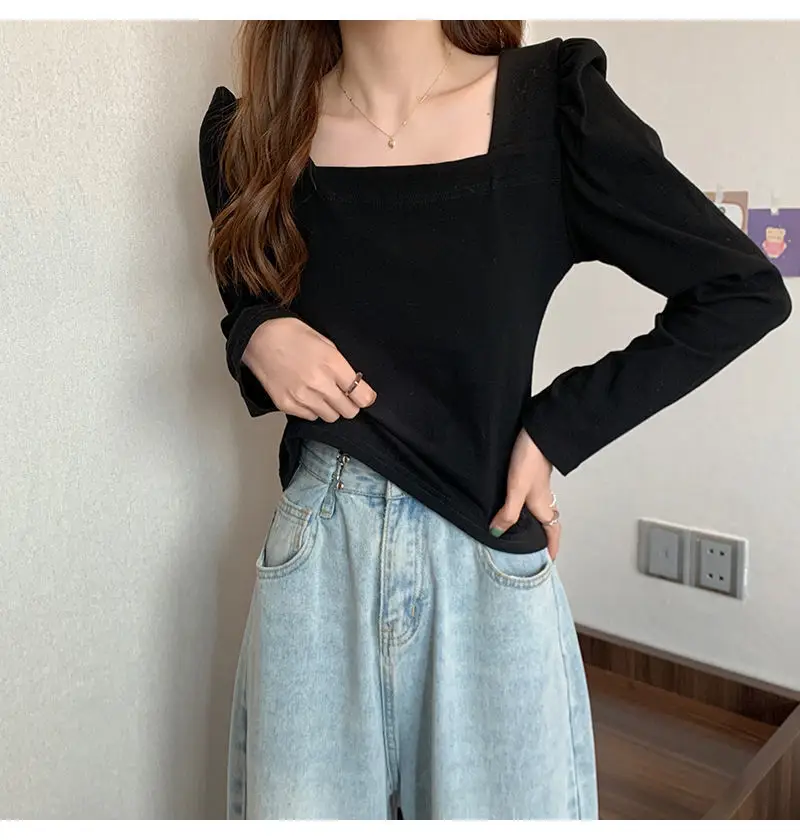 Women French Style Long Sleeve T-Shirt White 2022 — feature 6