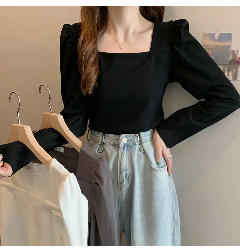 Women French Style Long Sleeve T-Shirt White 2022 — feature 7