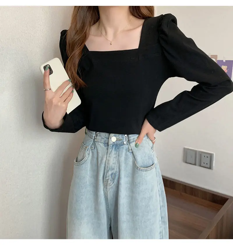 Women French Style Long Sleeve T-Shirt White 2022 — feature 8