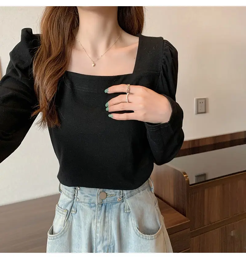 Women French Style Long Sleeve T-Shirt White 2022 — feature 9
