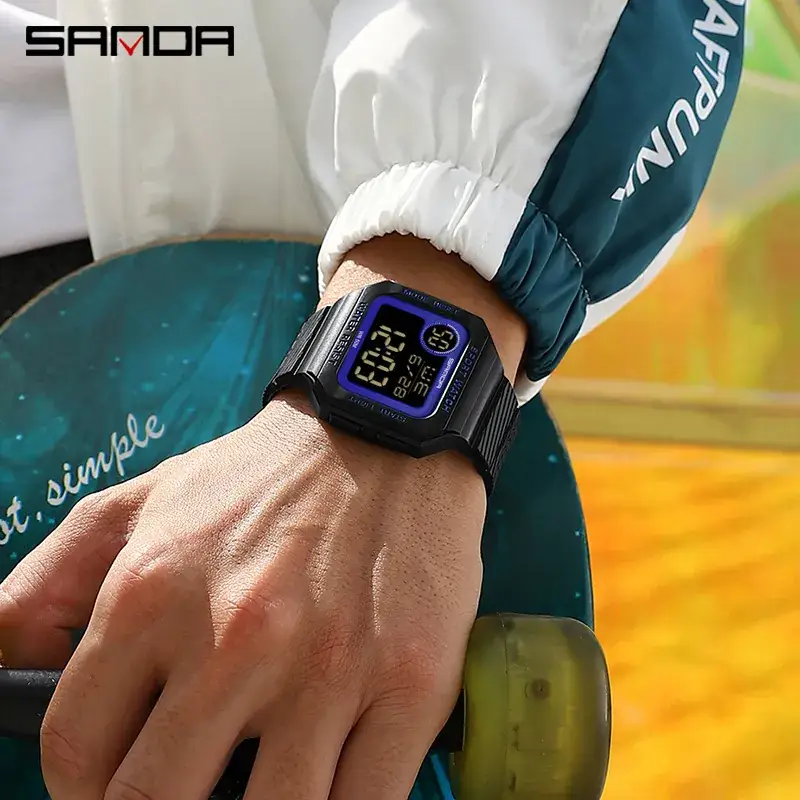 Sanda Digital Sport Watch 11:43 Multi-Functional Black - Image 8