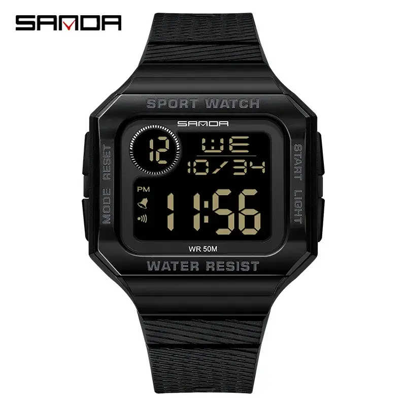 Sanda Digital Sport Watch 11:43 Multi-Functional Black - Image 10