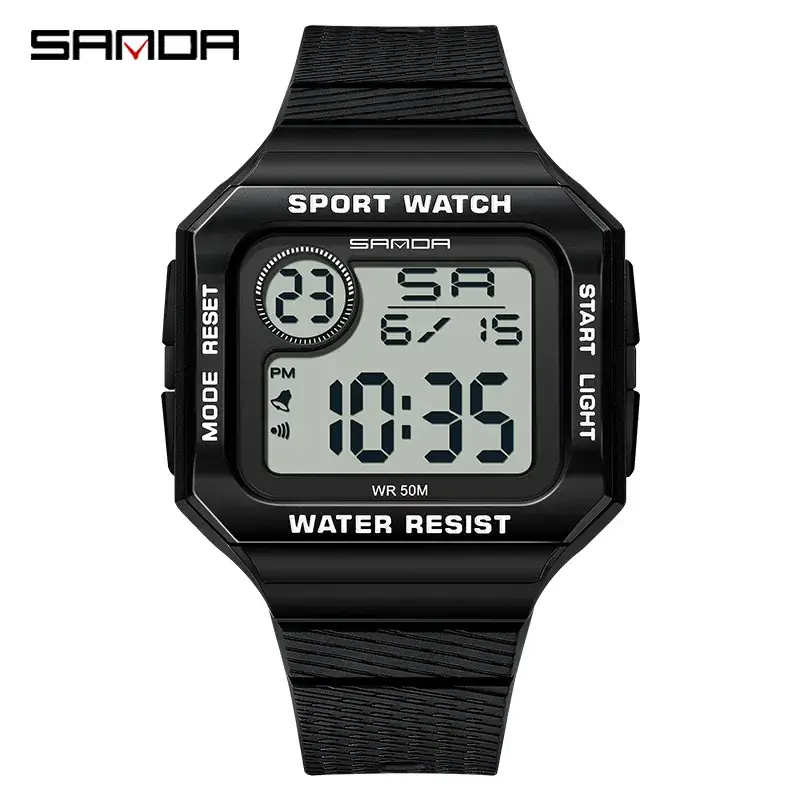 Sanda Digital Sport Watch 11:43 Multi-Functional Black - Image 2