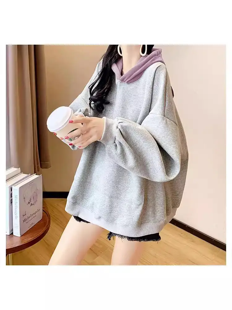 Women Korean Style Fleece Bear Hooded Jacket Green - Image 4