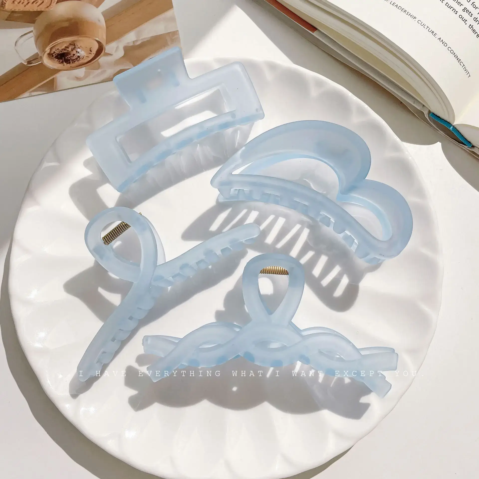 Light Blue Frosted Hair Clip for Women - Image 11