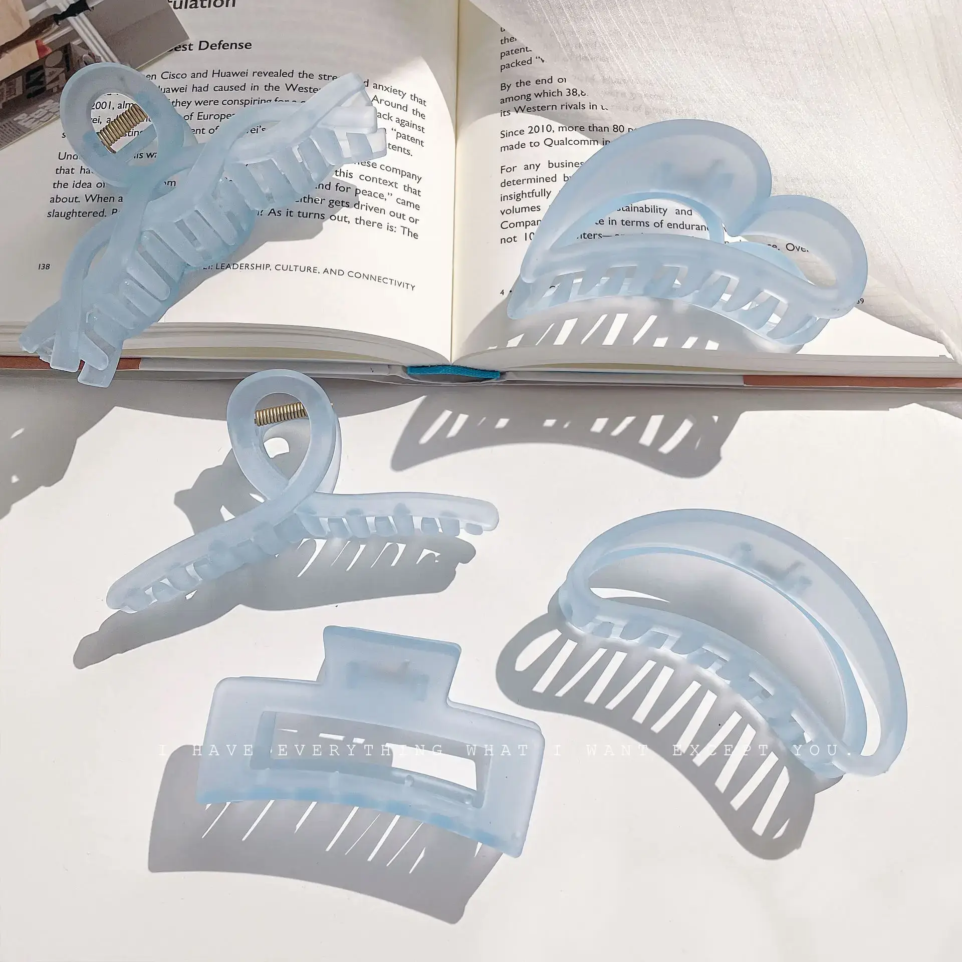 Light Blue Frosted Hair Clip for Women - Image 12