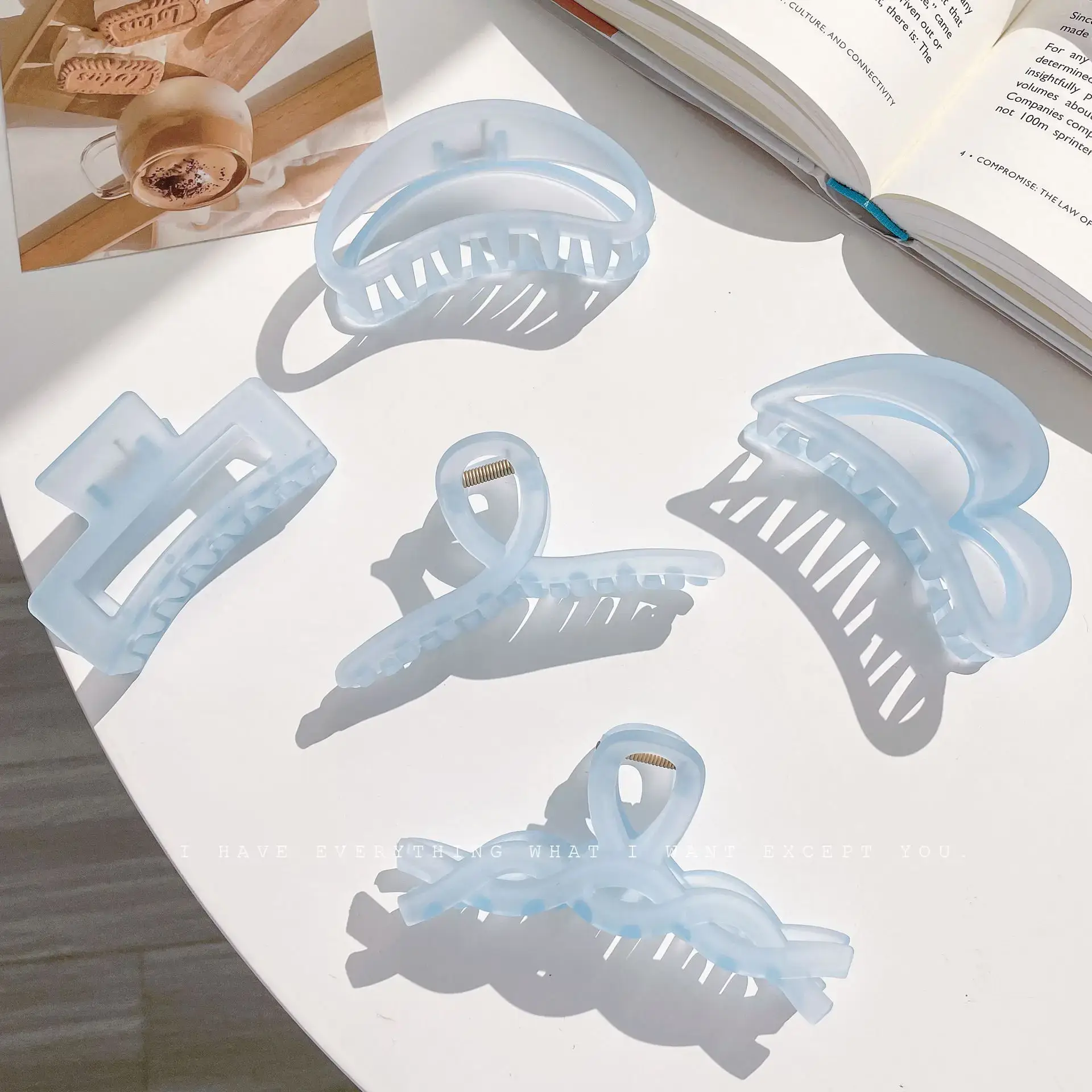 Light Blue Frosted Hair Clip for Women - Image 13