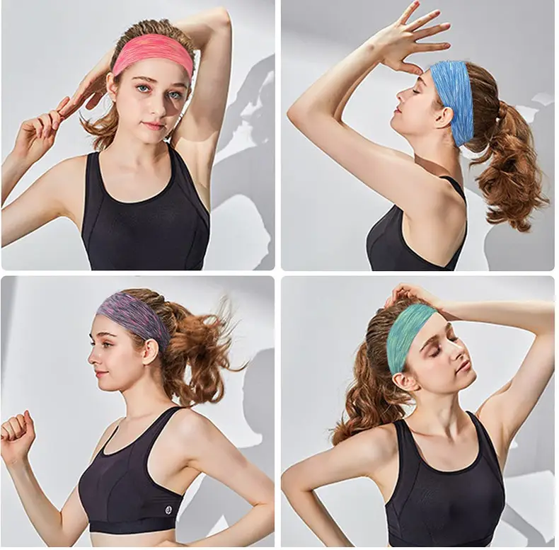 Printed Sweat Absorbent Headband for Women Running Yoga — feature 6