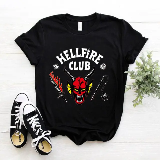 Hellfire Club Hawkins Nostalgia T-Shirt Black White - Image 30