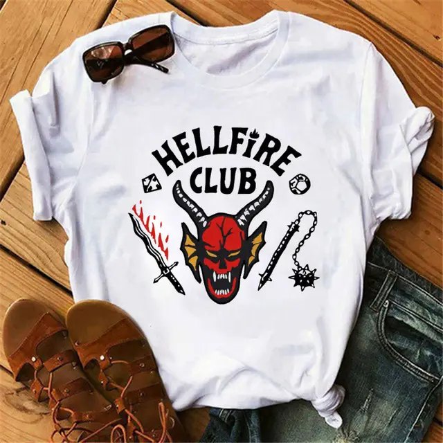 Hellfire Club Hawkins Nostalgia T-Shirt Black White - Image 34
