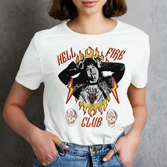 Hellfire Club Hawkins Nostalgia T-Shirt Black White - Image 36