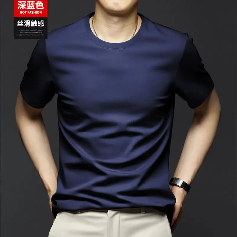 Men's Black Ice Silk Crewneck T-Shirt 2025 - Image 10