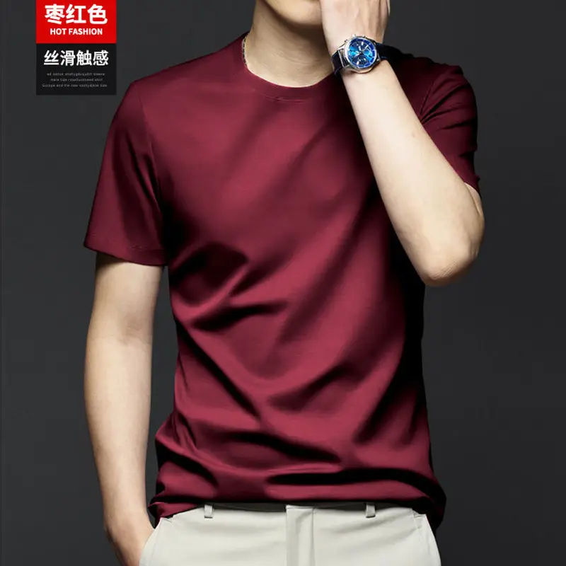 Men's Black Ice Silk Crewneck T-Shirt 2025 - Image 4