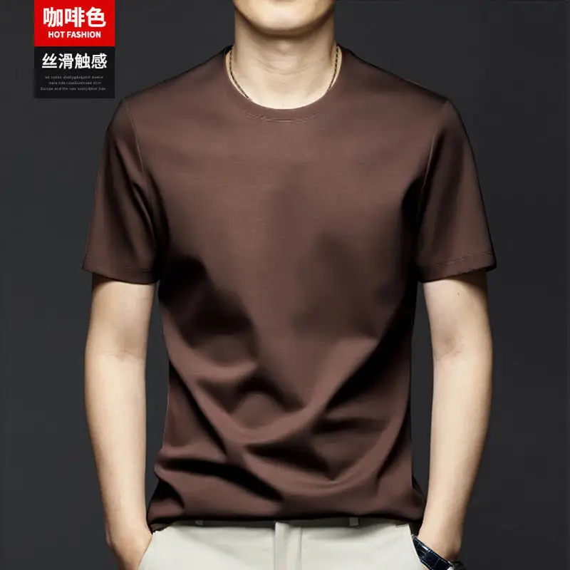 Men's Black Ice Silk Crewneck T-Shirt 2025 - Image 7