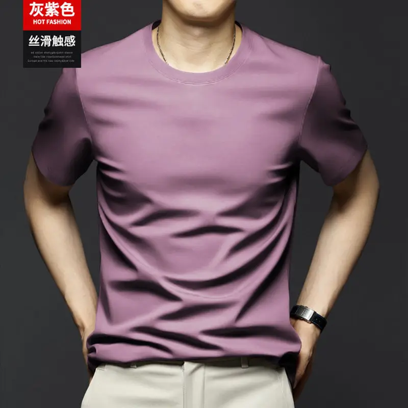 Men's Black Ice Silk Crewneck T-Shirt 2025 - Image 9