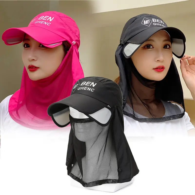 Women Sun Hat with Neck Cover and Brim - Image 8