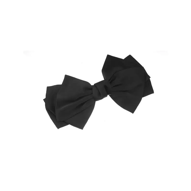 Black Bow Hairpin for Women Summer Back Clip