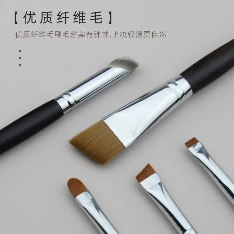 Heritage Ebony Cosmetic Brush Set with Wool Bristles - Image 24